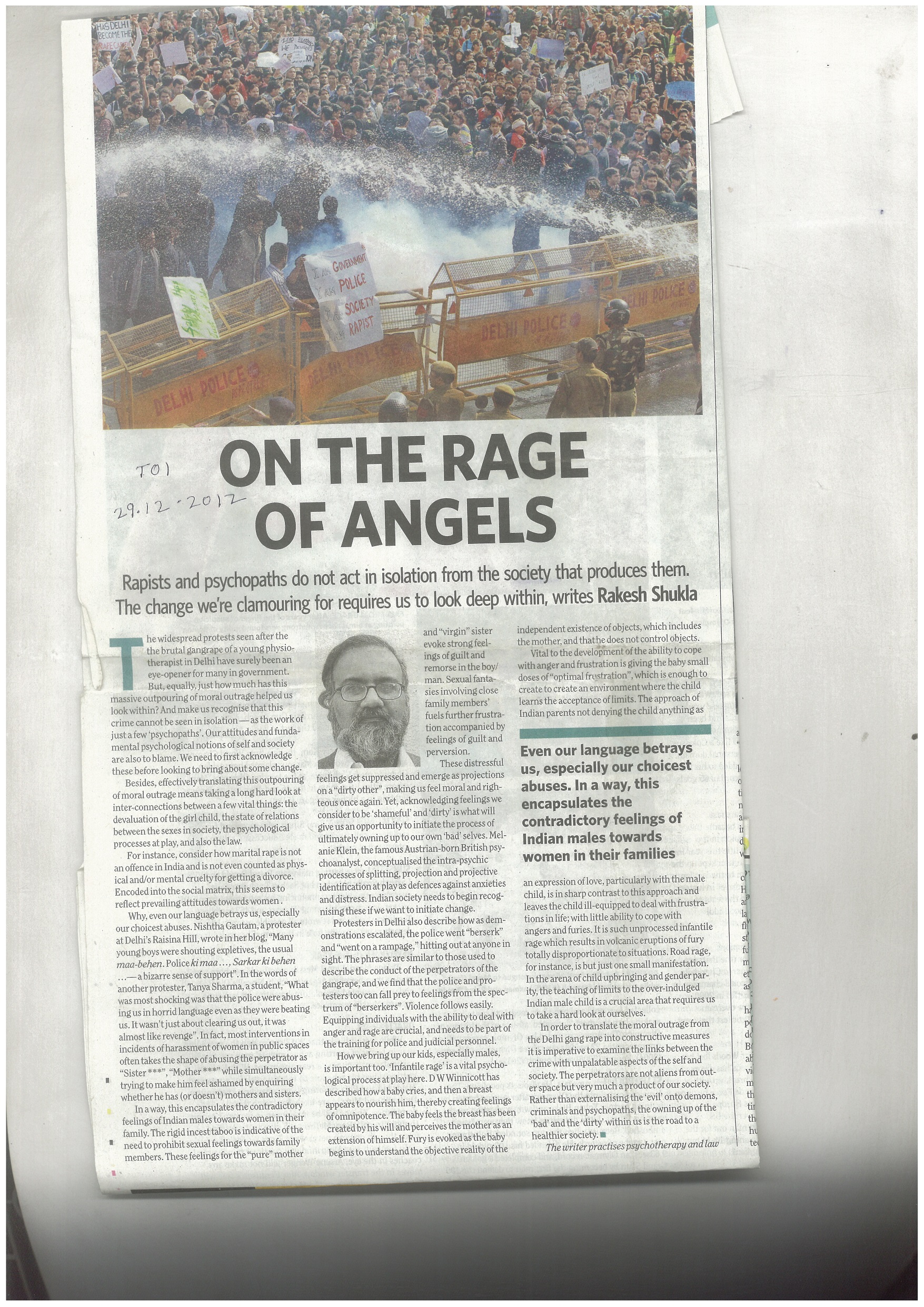 The Rage of Angels: Anger, Fury, Brutal Rape, Protests, Police Action